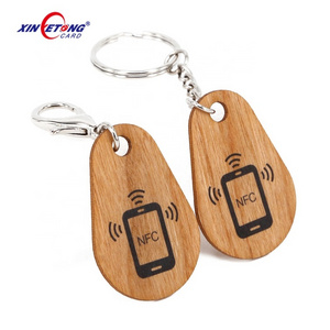 Rfid Wood  Keyfob Trust proximity 13.56mhz/125khz HF/UHF ,Custom Magnetic Programmable NFC Rfid Key Fob