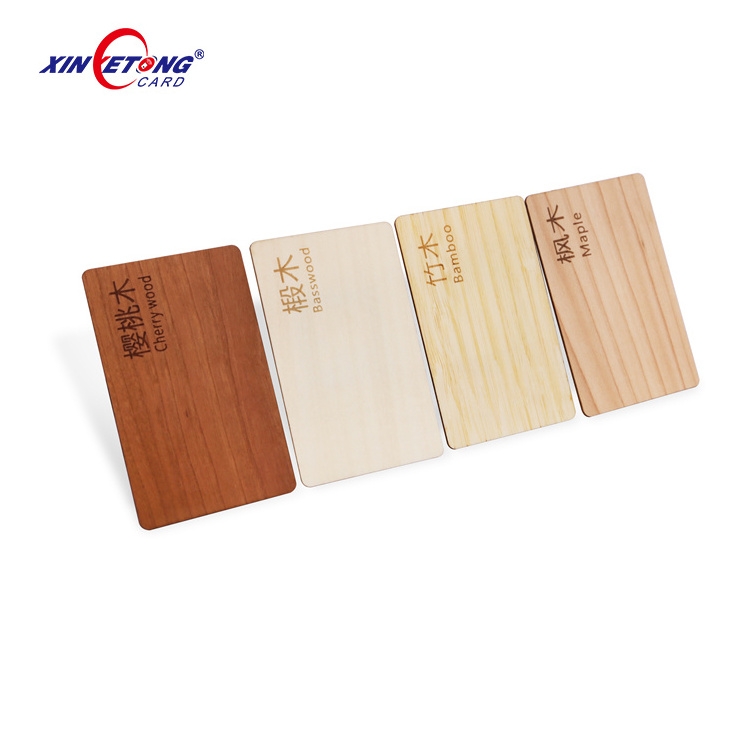 13.56Mhz Cr80 Rfid  Blank Wooden  Contactless Nfc Business Card