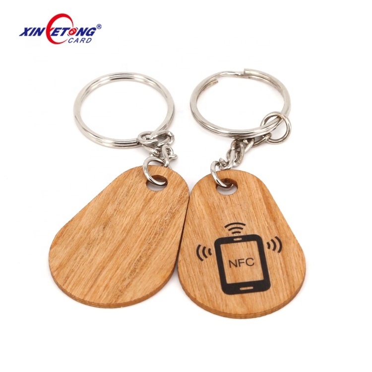 Rfid Wood  Keyfob Trust proximity 13.56mhz/125khz HF/UHF ,Custom Magnetic Programmable NFC Rfid Key Fob