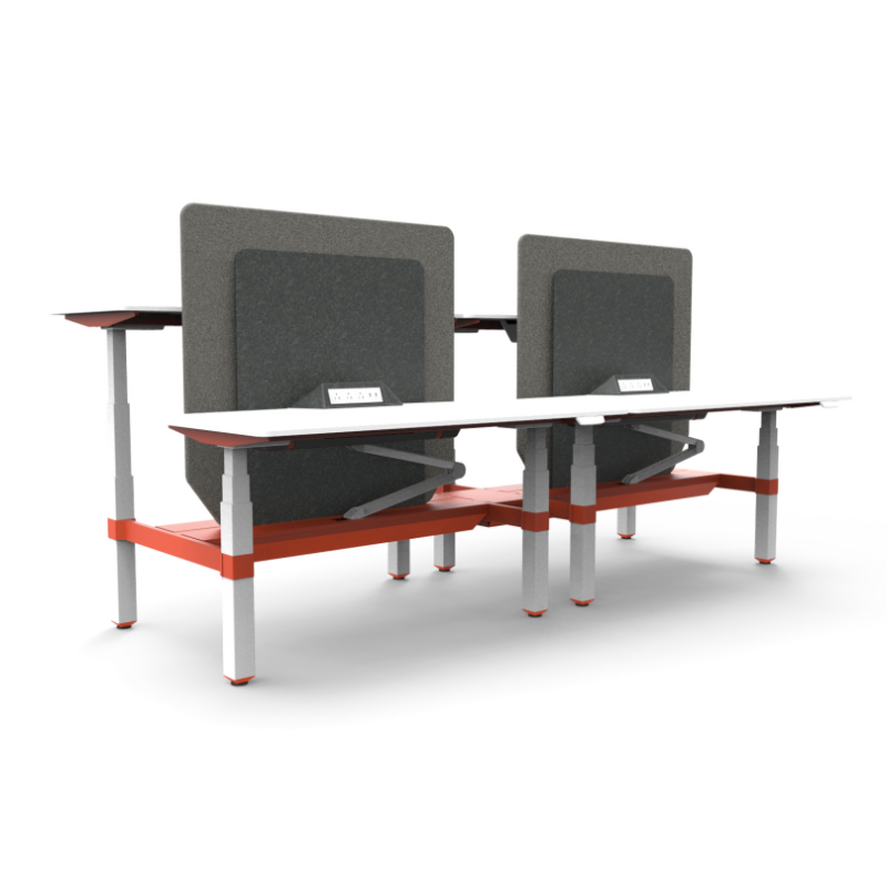 ZGO Office Desk Ergonomic 2 People Electric Height Adjustable Back To Back Sit Stand Desk Adjustable Table