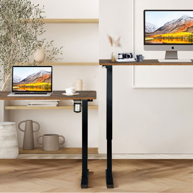 ZGO Electric Adjustable Height Desk Office Home Computer Desk Frame Single Motor Standing Desk