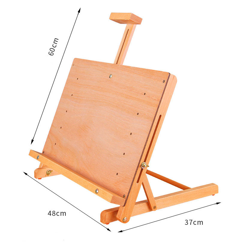 XinyiArt Solid Beech Wood Wooden Adjustable Tabletop Artist Studio Easel Desktop Painting Drawing Table Sketching Board