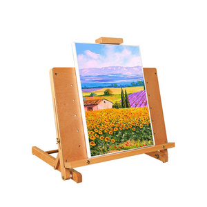 XinyiArt Solid Beech Wood Wooden Adjustable Tabletop Artist Studio Easel Desktop Painting Drawing Table Sketching Board