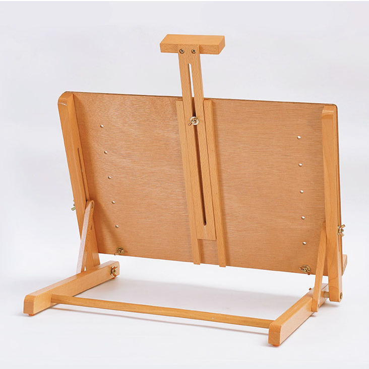 XinyiArt Solid Beech Wood Wooden Adjustable Tabletop Artist Studio Easel Desktop Painting Drawing Table Sketching Board