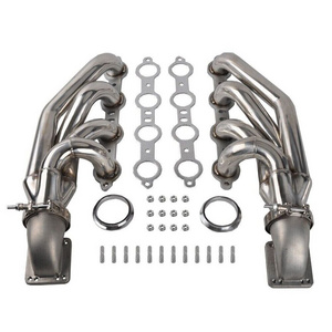 Exhaust Manifold Gasket Kit Stainless Steel Exhaust Headers for LS1 LS6 LSX GM V8+Elbows T3 T4 to 3.0" V Band