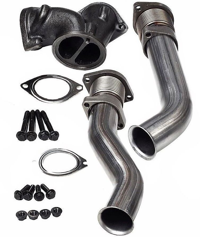 Exhaust Manifold Gasket Kit Stainless Steel Bellowed Up Pipe Kit Set For 1999.5-2003 Ford 7.3L F350 F450 Powerstroke Diesel