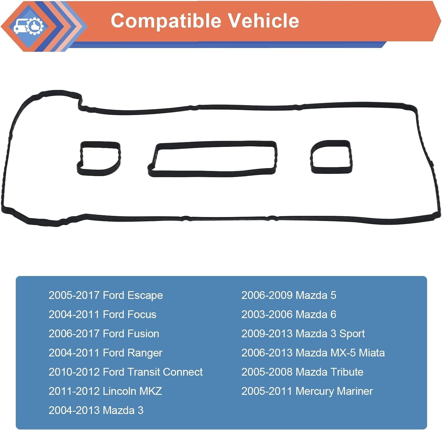 Engine Valve Cover Gasket Sets Wholesale Price VS50639R-1 Cover Gasket For 2004-2017 Ford Escape Focus Fusion Ranger  Mazda 3 5