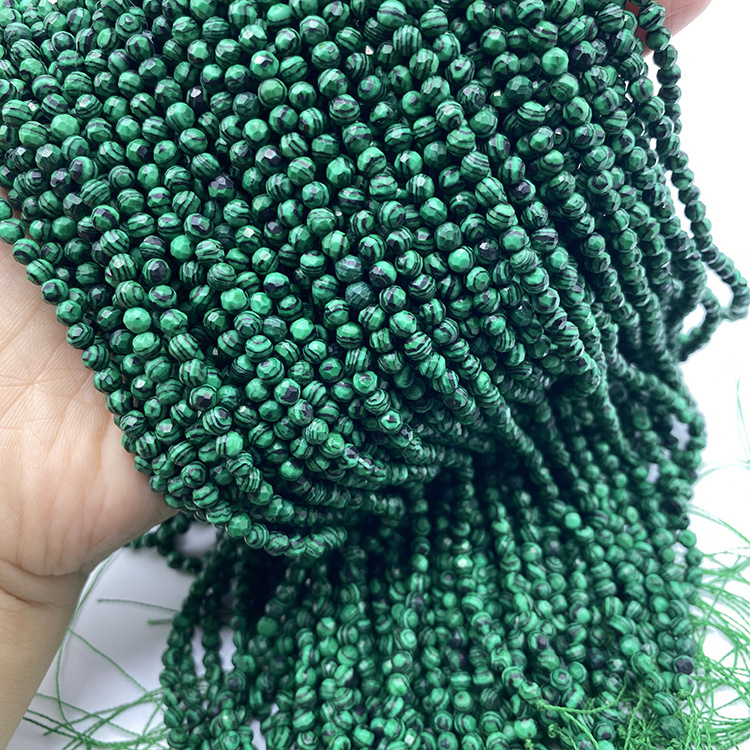 Wholesale Gemstone Loose Beads Rose Quartz Jade Turquoise Malachite Rainbow Agate Natural Faceted Stone Beads For Jewelry Making