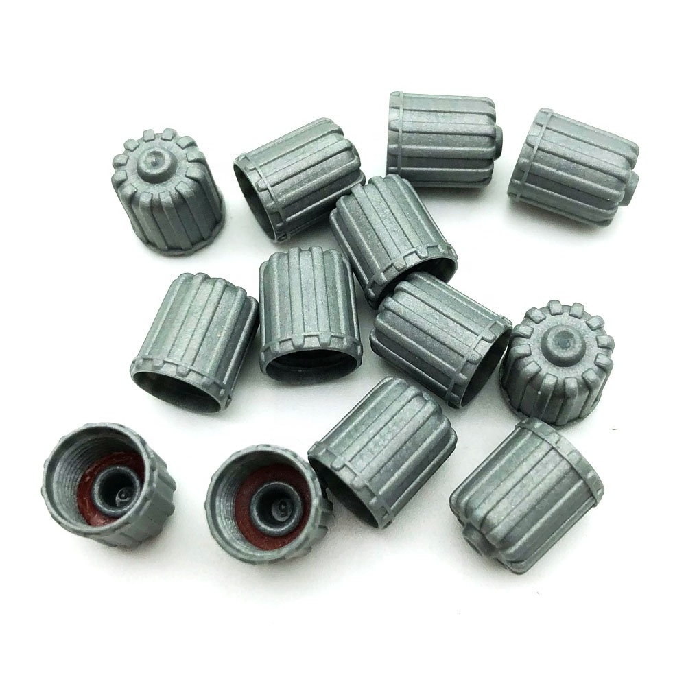 Gray Plastic rubber Tire Valve Stem Caps TPMS Tire Cap