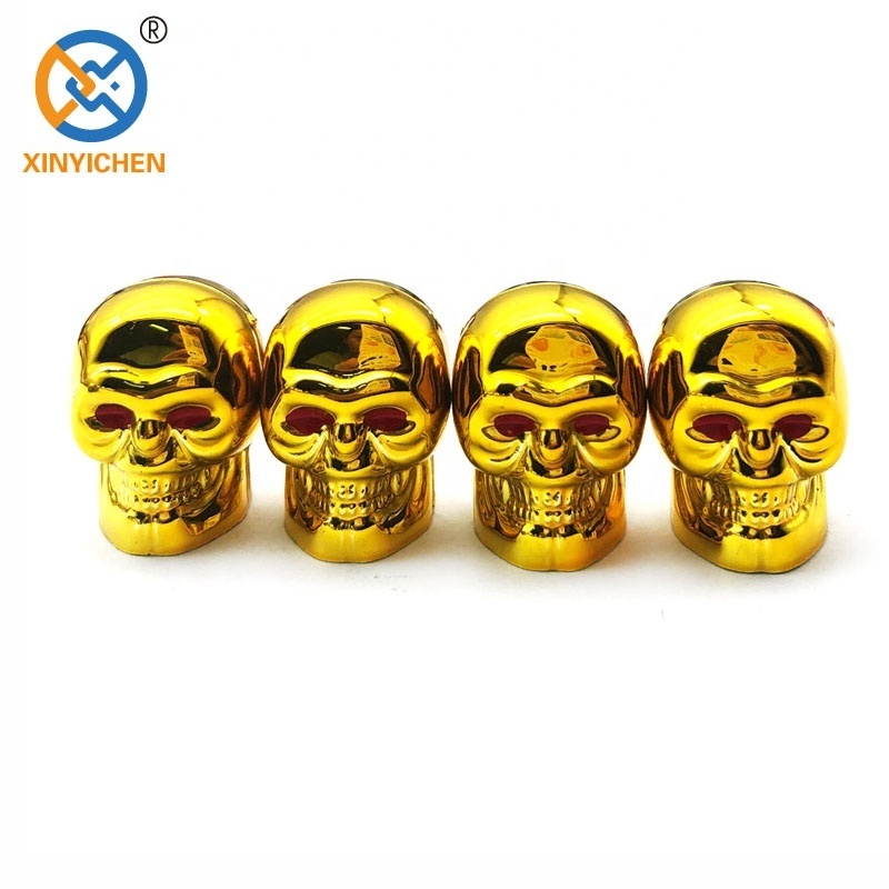 Hot Rod ATV silver Chrome Skull Copper Motorcycle Bike Car Tires Valve Stem Caps skull