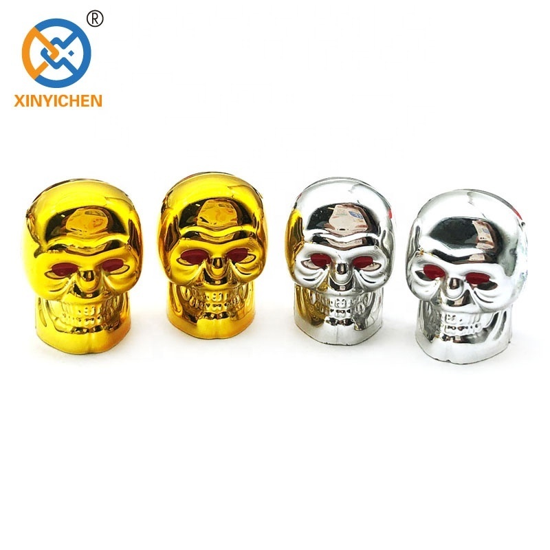 Hot Rod ATV silver Chrome Skull Copper Motorcycle Bike Car Tires Valve Stem Caps skull