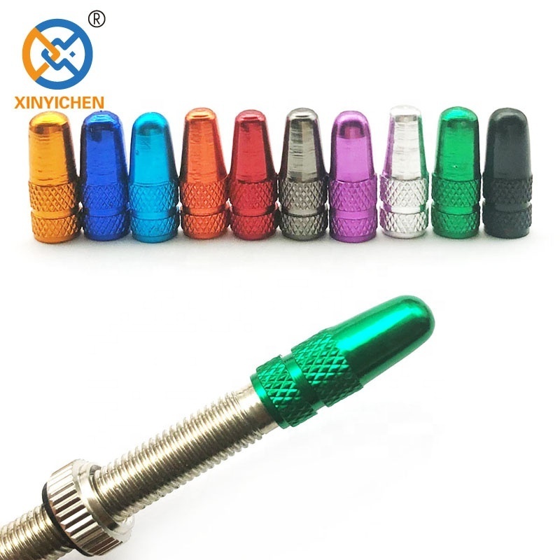 Bike Presta Valve Caps Aluminum Alloy Anodized Colorful French Style  Tubeless Tire Stem Valve Cap for Road Bike