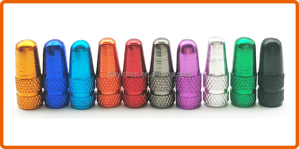 Bike Presta Valve Caps Aluminum Alloy Anodized Colorful French Style  Tubeless Tire Stem Valve Cap for Road Bike