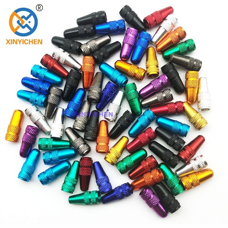 Bike Presta Valve Caps Aluminum Alloy Anodized Colorful French Style  Tubeless Tire Stem Valve Cap for Road Bike