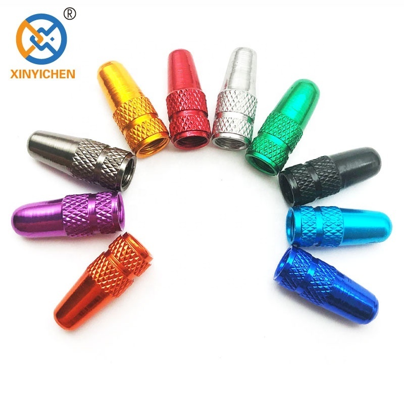 Bike Presta Valve Caps Aluminum Alloy Anodized Colorful French Style  Tubeless Tire Stem Valve Cap for Road Bike