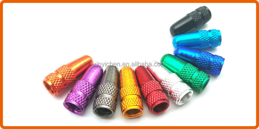 Bike Presta Valve Caps Aluminum Alloy Anodized Colorful French Style  Tubeless Tire Stem Valve Cap for Road Bike