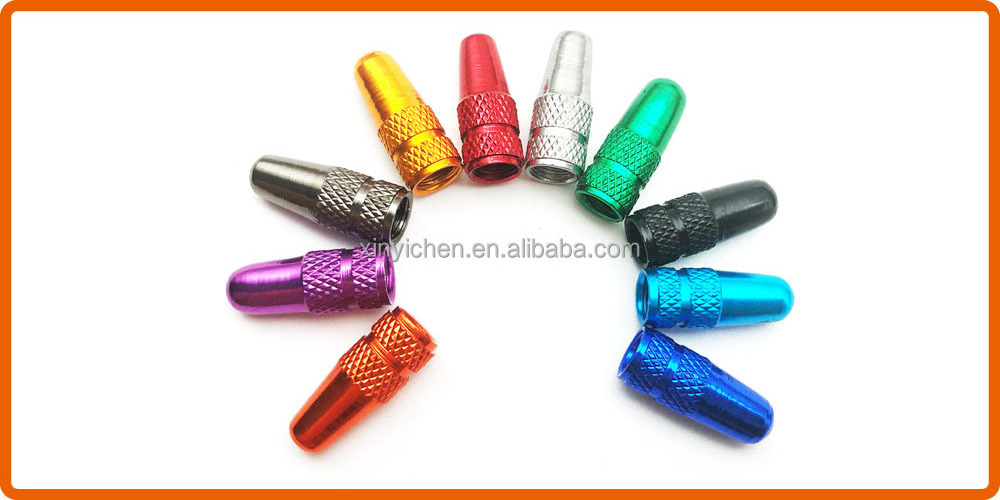 Bike Presta Valve Caps Aluminum Alloy Anodized Colorful French Style  Tubeless Tire Stem Valve Cap for Road Bike