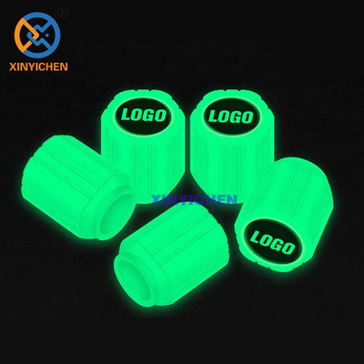 Universal Custom LOGO Glow in Dark Tyre Stem Air Cover Auto Iuminious ABS Dust-proof Decorative Car Tire Cap