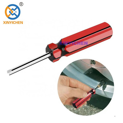 Tire valve core removal tool, universal tire repair valve core install wrench spanner hand tool for car, suv, truck, bike