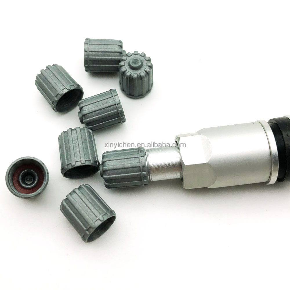 Gray Plastic rubber Tire Valve Stem Caps TPMS Tire Cap