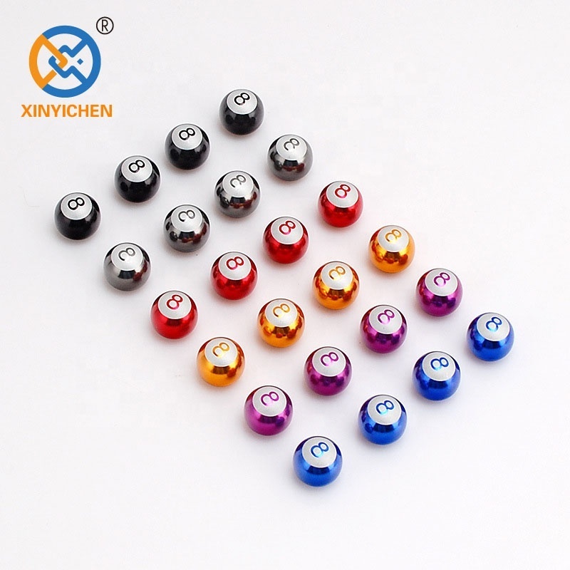 4Pcs pool 8 Billiard Ball Universal Wheel Car truck bike  tire titanium plastic air valve stem caps