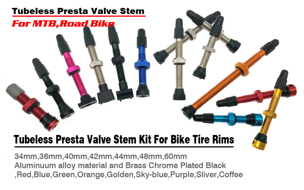 Presta Valve Stem Tubeless 78mm Aluminum Anodized French/UK Valve Nozzle for MTB, Bike, Bicycle, Road Bike