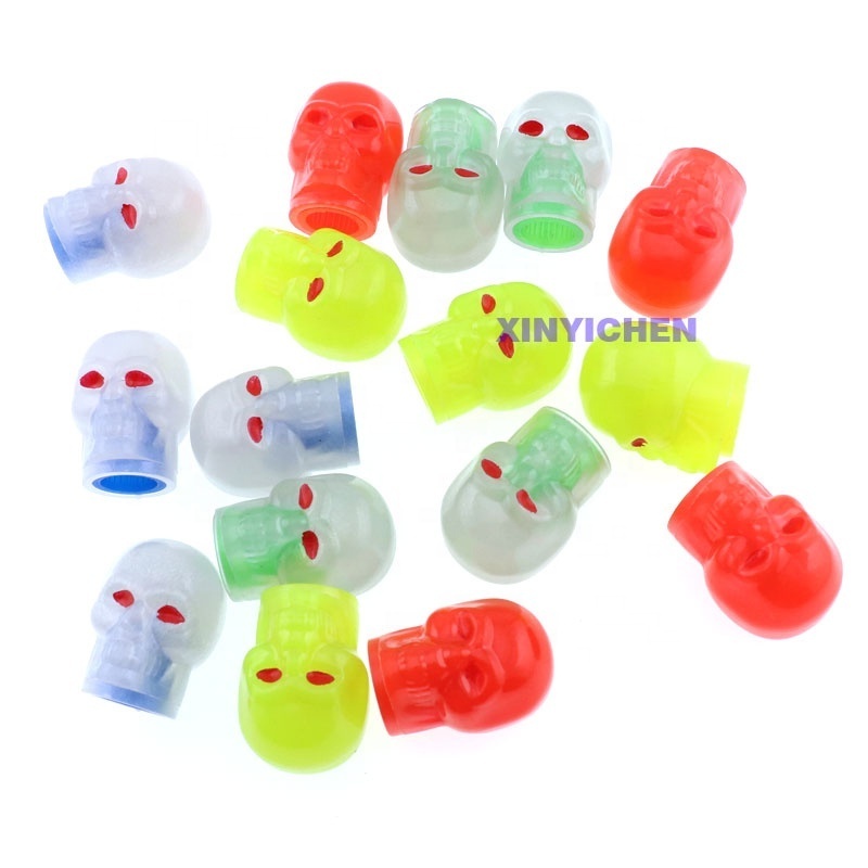 Universal fluorescent car tire valve caps glow-in-the -dark skull tire valve cap luminous tire valve cap