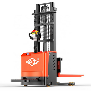 Low price Electric stacking truck forklift 3.5m 4 meters 4.5meter lifting height standing type