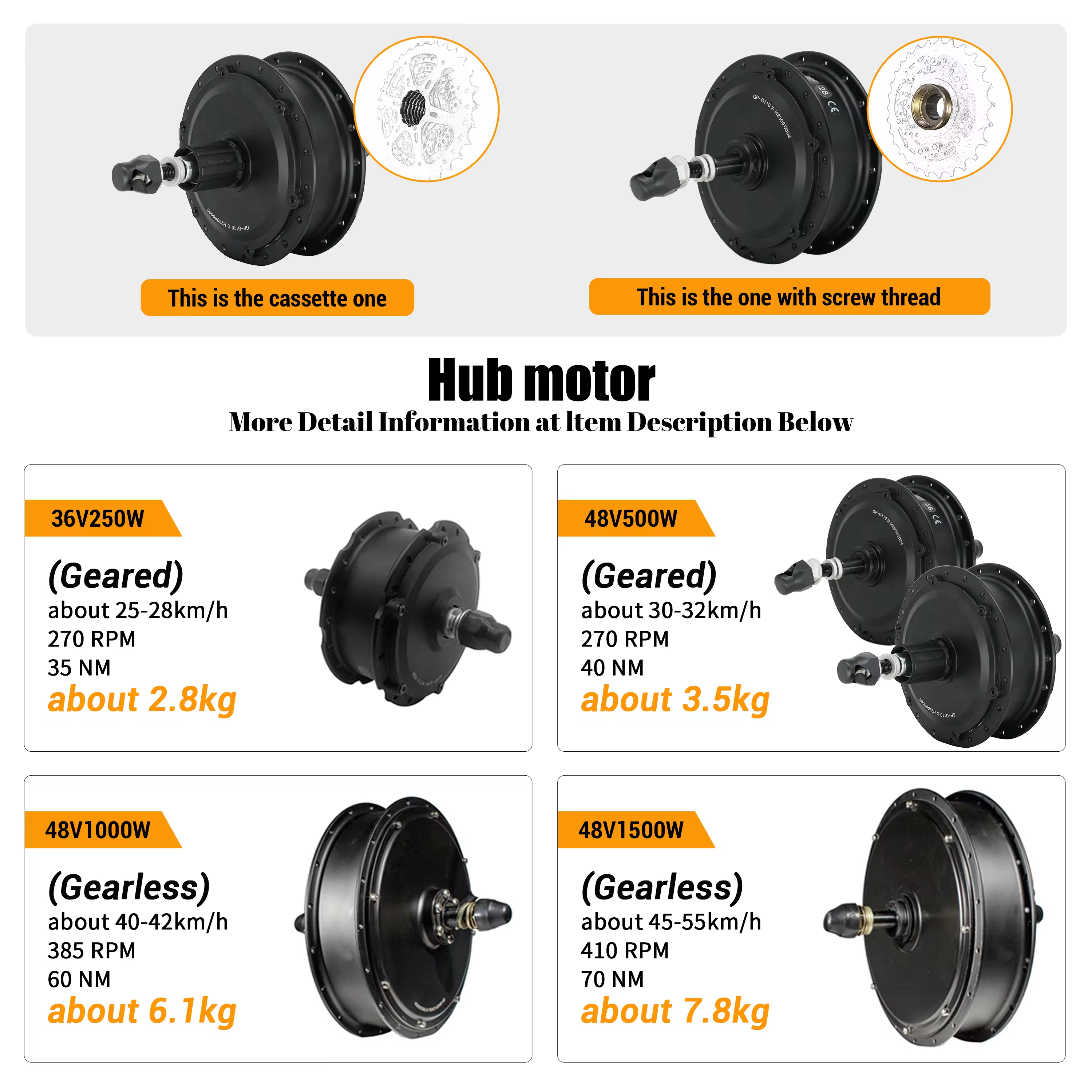 Oem 350w 500w Electric Tricycles Electric Bike Conversion Kit Hub Motor Ebike 1000w Electric Bike 1000w Conversion Kit