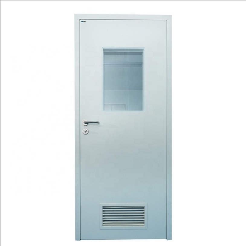 Hospital Ward School Office Clean Room Glass Galvanized Steel Exterior Garage Fire Rated Security Interior Swing Doors