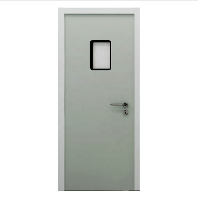 Hospital Ward School Office Clean Room Glass Galvanized Steel Exterior Garage Fire Rated Security Interior Swing Doors