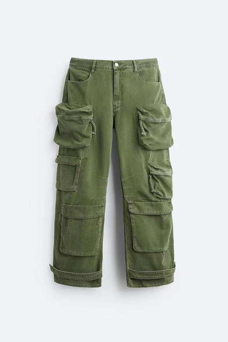 custom high quality cargo trousers blank plus size men casual pants multi pockets cotton side pocket pants for man