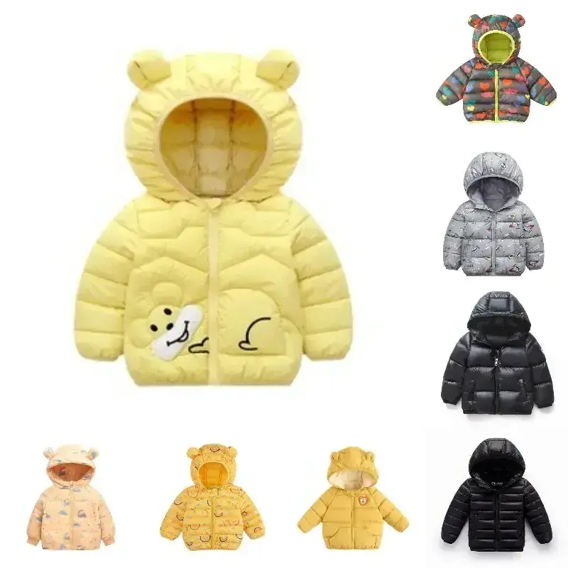 Happy Cherry Winter Coats for Toddler Boys Girls Hooded Warm Down Jacket Outwear Kid Clothing