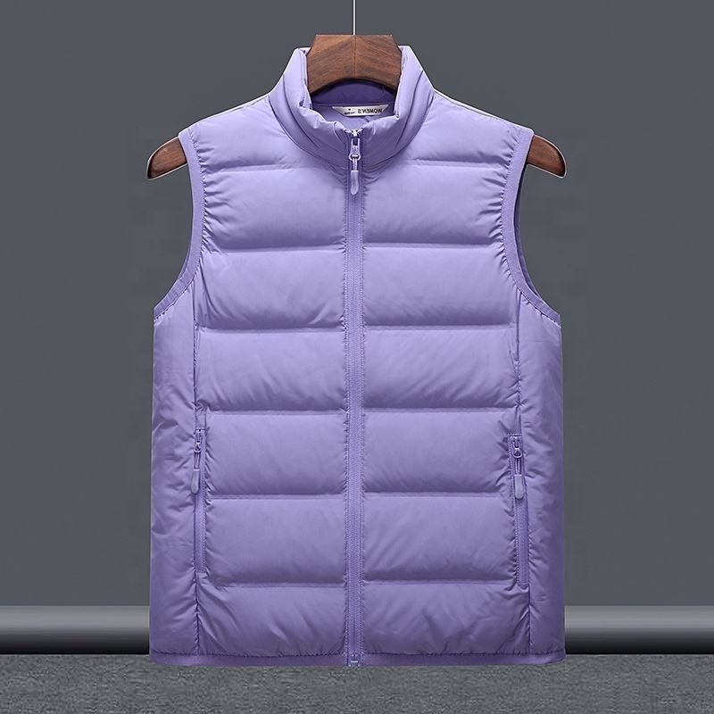 2024 white duck down American winter vest down vest for men and women thickened stand collar down jacket