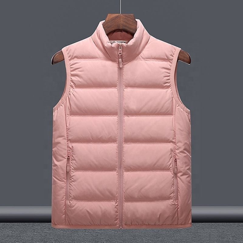 2024 white duck down American winter vest down vest for men and women thickened stand collar down jacket