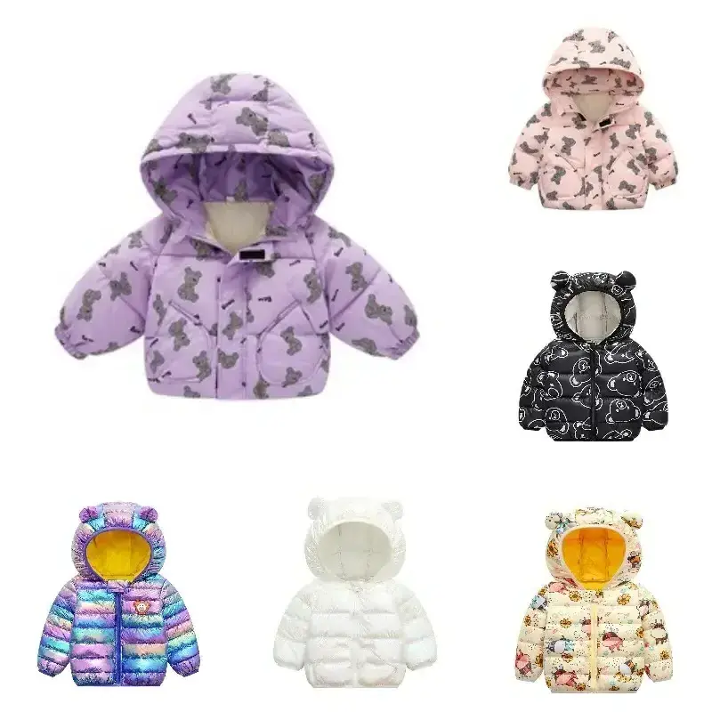 Happy Cherry Winter Coats for Toddler Boys Girls Hooded Warm Down Jacket Outwear Kid Clothing