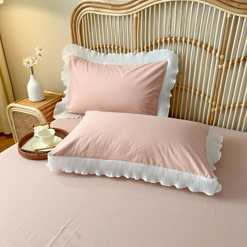 Korean Princess Lady Summer Washed Cotton Air Conditioning Quilt Single Double Solid Color Lace Comforter Home Wedding Hotels