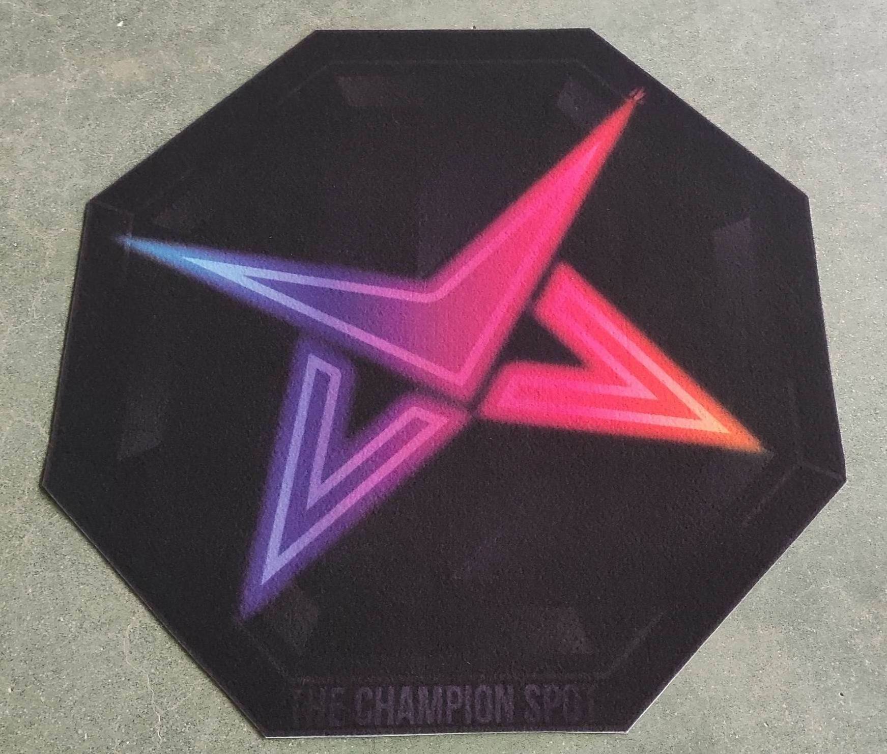 Hot Sale Customized Design Digital Print Polyester + PVC backing Printed Gaming Chair Mat for E-sports Chair Mat