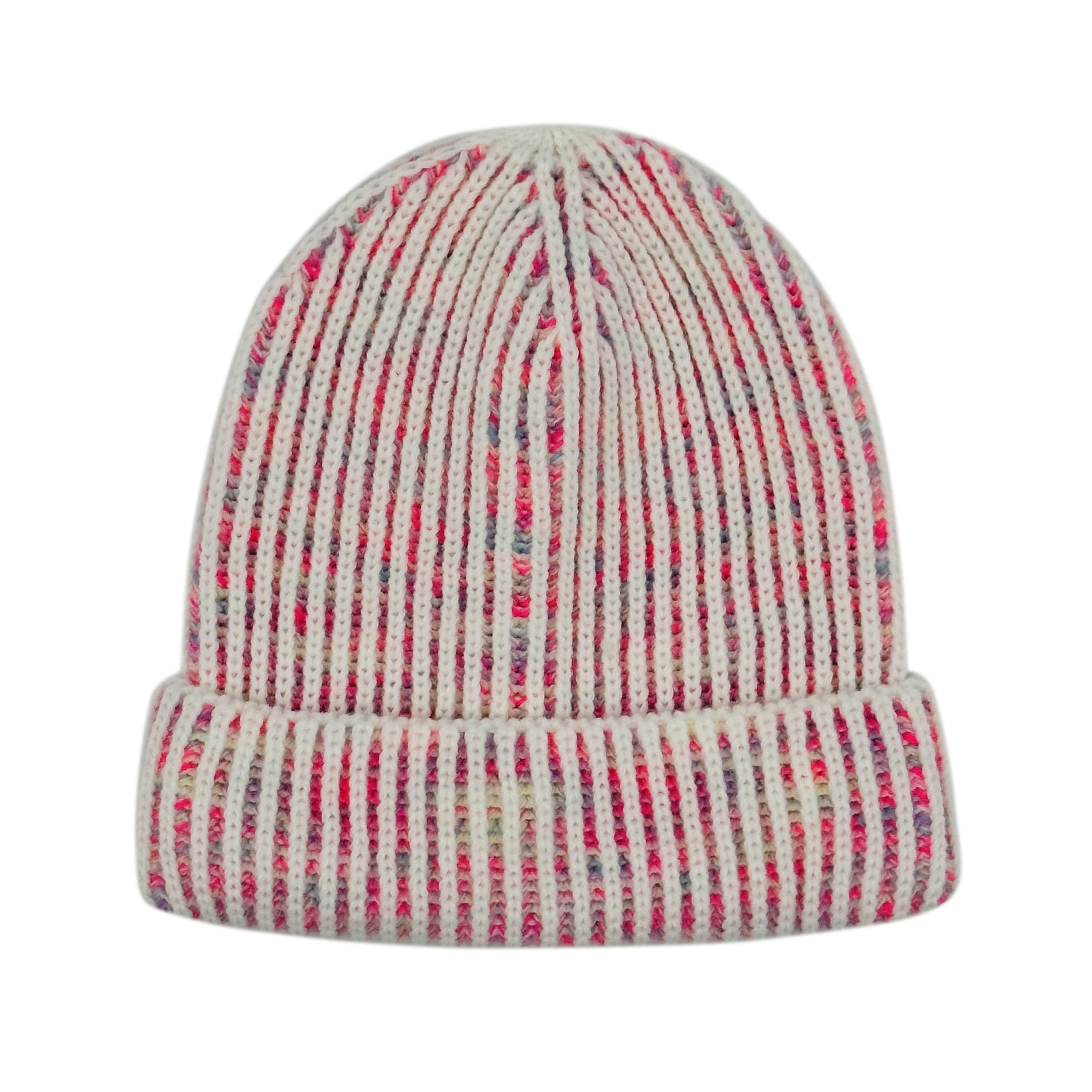 Factory Price OEM Customized White Stripe Space Dye Winter Outdoor Cuffed Beanie