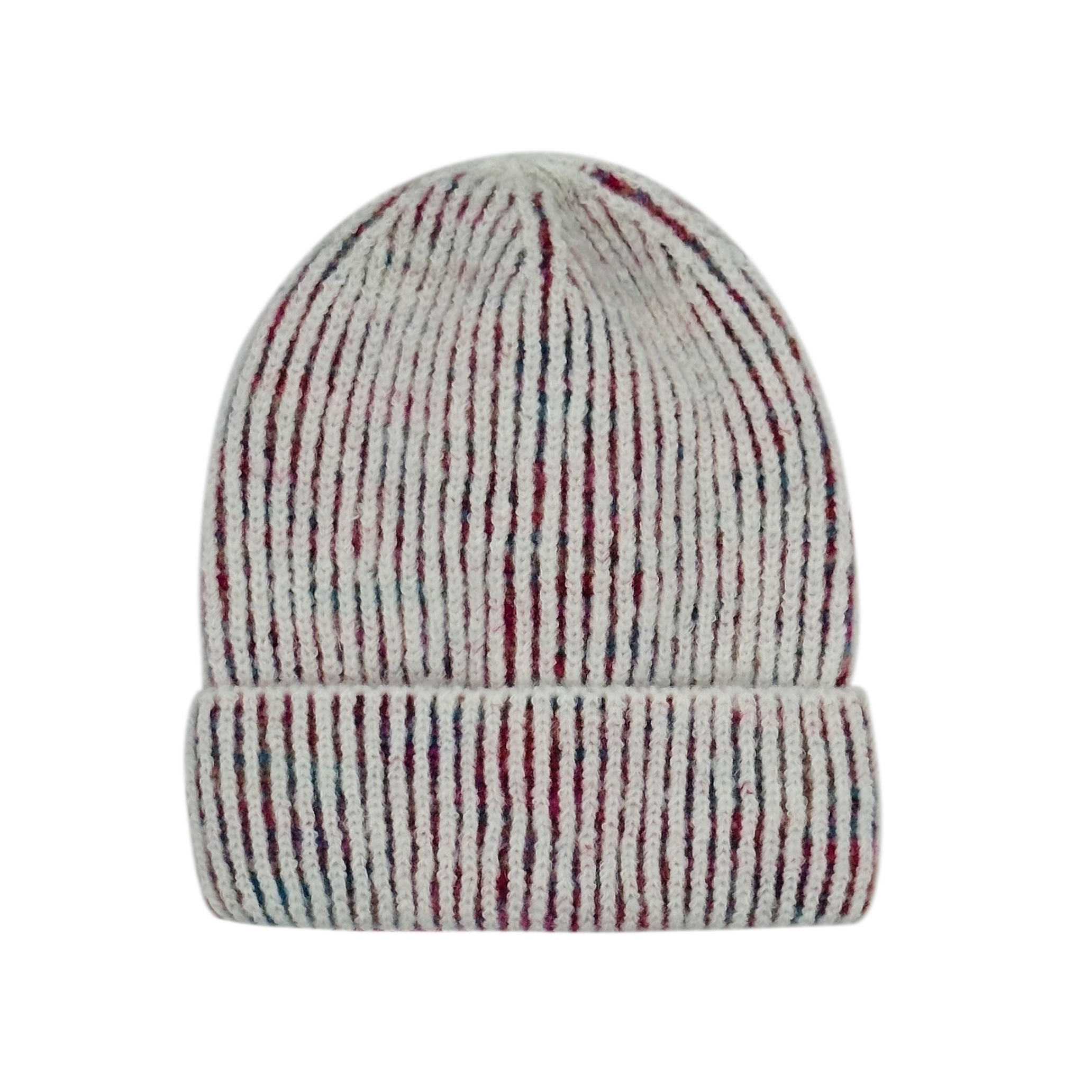 Factory Price OEM Customized White Stripe Space Dye Winter Outdoor Cuffed Beanie