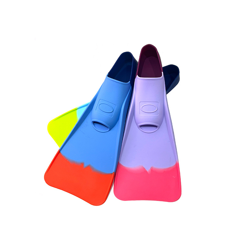 Wholesale foot pockets soft silicone short flippers training swimming fins