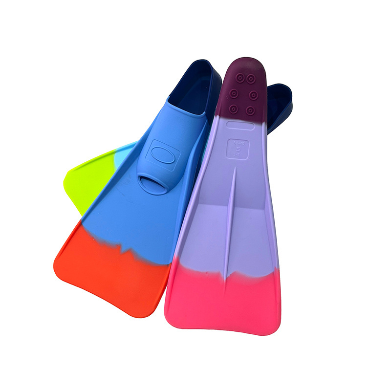 Wholesale foot pockets soft silicone short flippers training swimming fins