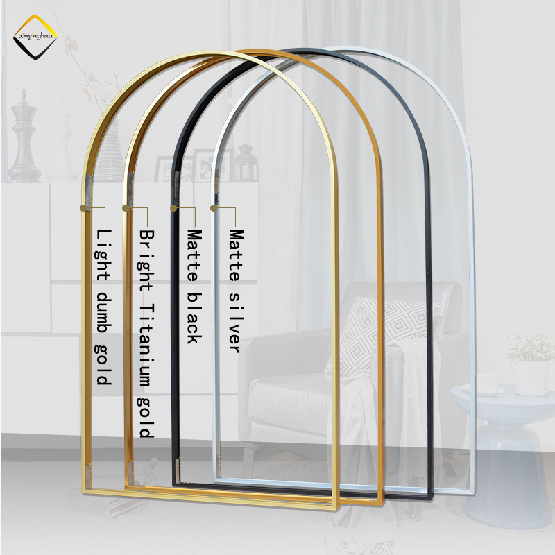 Factory Wholesale Custom Size Window Canvas Metal Aluminum Photo Picture Frame Arched Mirror Aluminium Frame