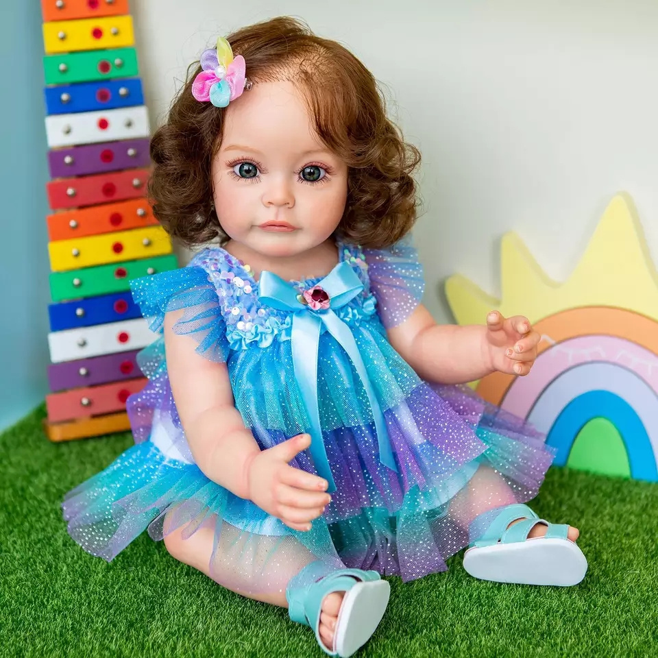 Wholesale 55cm Mixed Design Beautiful Girl Rebirth Doll Soft Silicone Porcelain Baby Dolls Girl Toy