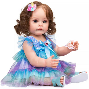 Wholesale 55cm Mixed Design Beautiful Girl Rebirth Doll Soft Silicone Porcelain Baby Dolls Girl Toy