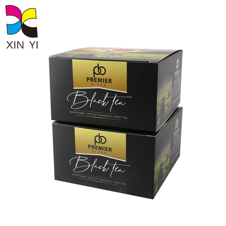 Foil Finishing Herbal Tea Box Self lock Package Printed Packaging Boxes