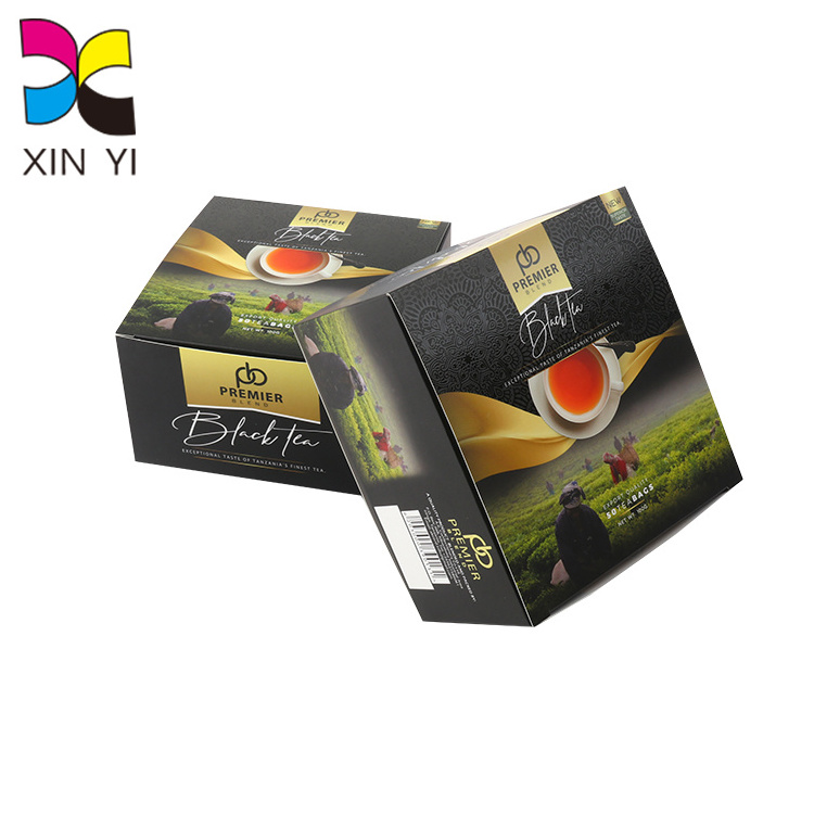 Foil Finishing Herbal Tea Box Self lock Package Printed Packaging Boxes