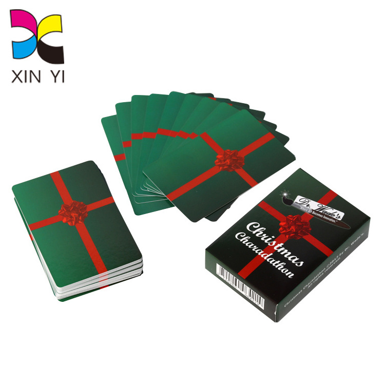 High quality professional custom deck of playing cards customised ribbon playing card box