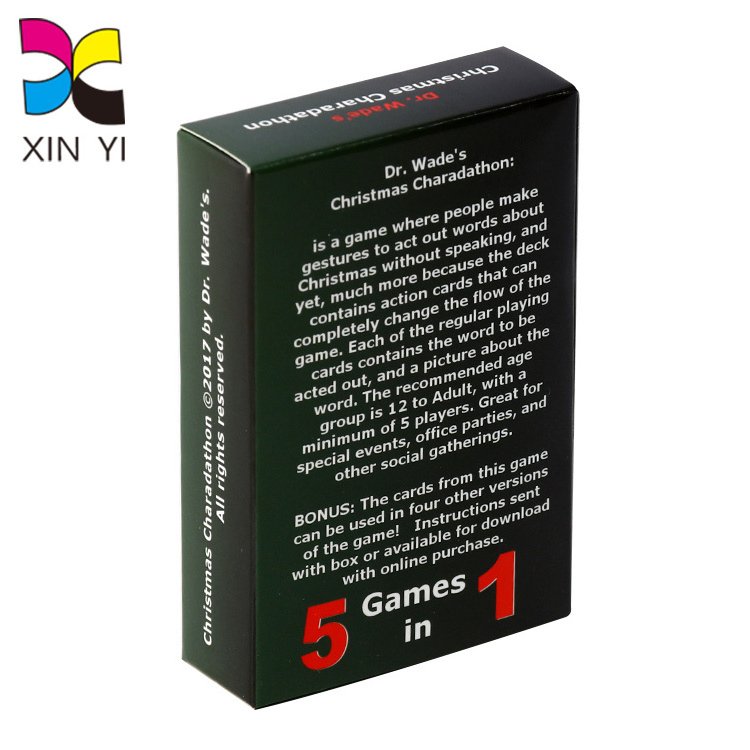 High quality professional custom deck of playing cards customised ribbon playing card box