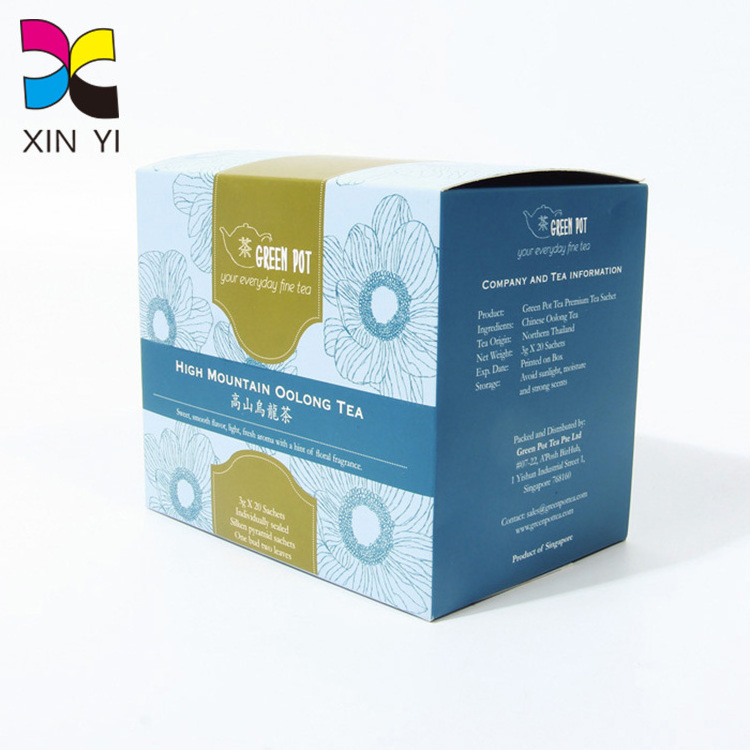 Paper Foldable Tea Bags Gift Packaging Box With Logo Printing